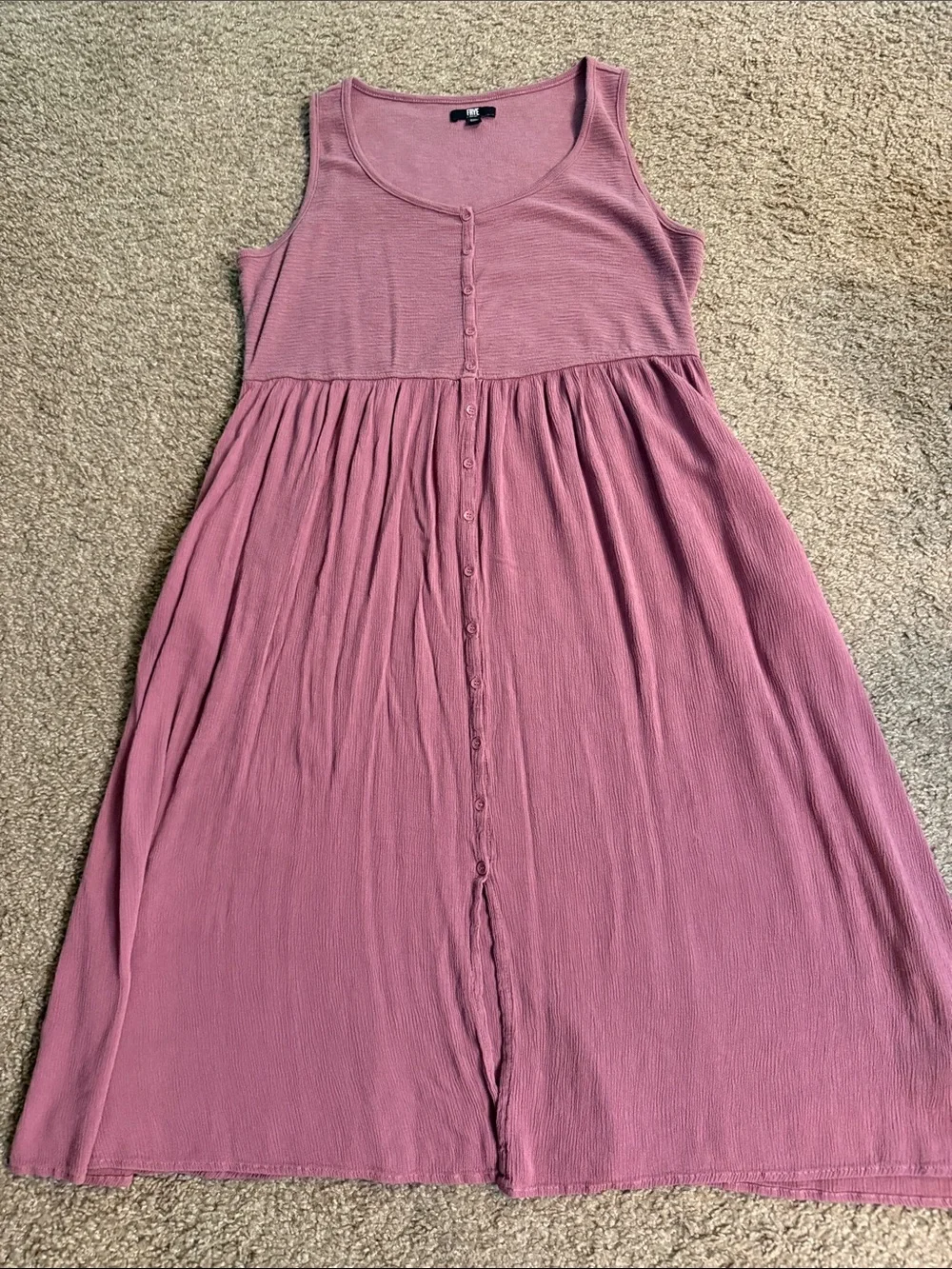 Frye Mauve Button-Front Sleeveless Midi Dress - Picture 1 of 8